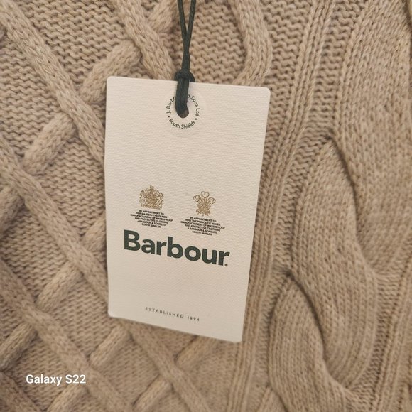 Barbour Daffodil Knit Crew Neck Sweater Oatmeal Cream Women's Size: 6 WORN 2x - Picture 3 of 9